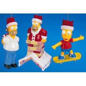  Set of 3 The Simpsons Bart & Homer Christmas Ornaments 