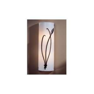   Stem Energy Smart 1 Light Wall Sconce in Black with Ivory Art glass