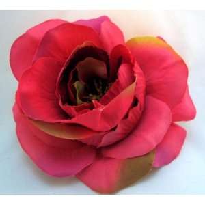  Bright Pink Rose Hair Flower Clip 