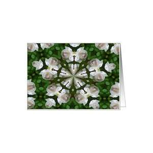  White Rose Kaleidoscope Flower Photo Blank Note Card Card 