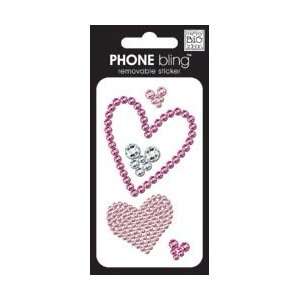   ideas Phone Bling Stickers Hearts Pink/Clear; 3 Items/Order Arts