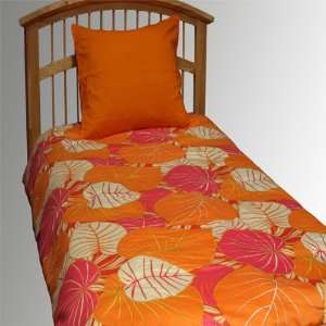  Garden Delight Orange And Pink 3 Piece Twin Comforter Set 