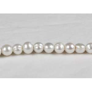 com Freshwater Big Hole (~2mm) pearl, white , 9 10mm round, sold per 