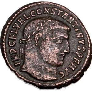  326AD Ancient Roman Coin CONSTANTINE / Zeus Angel Eagle 