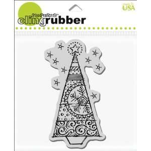  Stampendous Cling Rubber Stamp, Cling Tinsel Tree Arts 