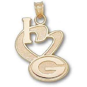  Green Bay Packers Solid 10K Gold G Heart Pendant 