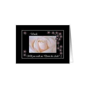  Wedding Uncle Down the Aisle, White Rose and Blossoms Card 