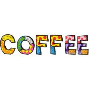  COFFEE Word Art for Table Top or Wall by Romero Britto 