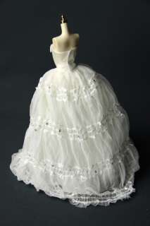 DW1093 White Handmade Wedding Dress Set for Barbie FR  
