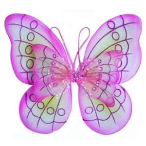    Pretty Pink and Green Bejeweled Butterfly Wings Toys & Games