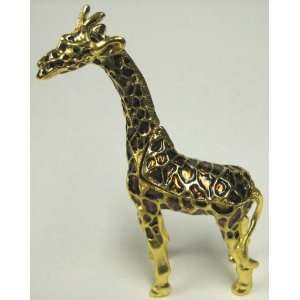  Bejeweled African Giraffe Hinged Trinket Box Jeweled