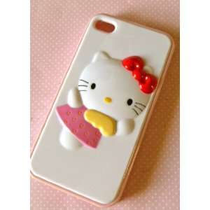 Hello Kitty iPhone 4 Angel White with Pink 3D Style Hard Cover  comes 