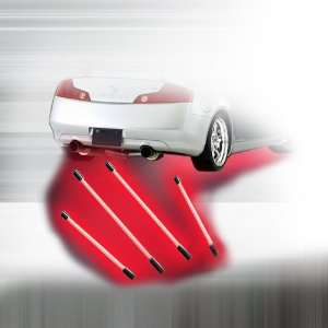  Red Neon Underbody Undercar Kit Lights 4 Pieces 