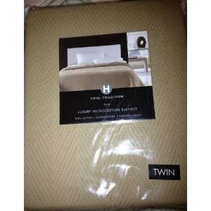  Hotel Collection Twin Microcotton Blanket Tan