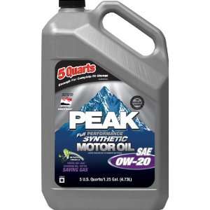  Peak P2MS05 0W 20 Synthetic Motor Oil   5 Quart, (Case of 