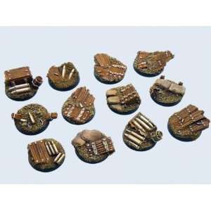  Battle Bases Trench Bases, Round 25mm (5) Toys & Games