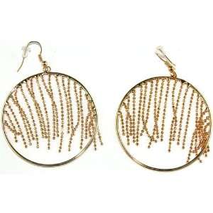   Diameter Hoop Earrings with Ball Chain Fringe, Life And Style In Gold