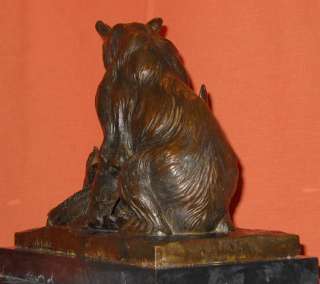 Signed Wildlife Solid Bronze Statue Sculpture Grizzly Black Bear Eagle 