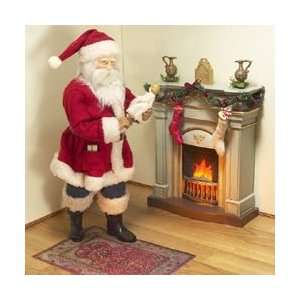  Fabriche Masterworks Santa With Fireplace Figure Patio, Lawn & Garden