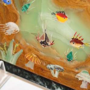 Pietra Dura Undersea Fish Polished Stone Plaque  