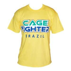 Cage Fighter Brazil T Shirt   Yellow