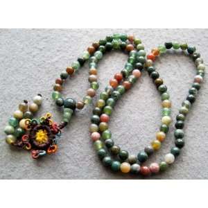  Tibet Buddhist 108 India Agate Beads Prayer Mala Necklace 