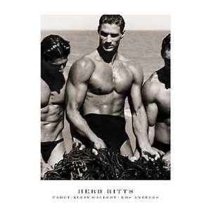 Poster Print   Men with Kelp, Paradise Cove, 1987   Artist Herb Ritts 