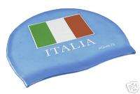 New AQUALIS Blue Silicone Italia Italy Flag Swim Cap  
