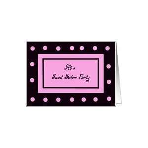  Sweet 16 party invitation    pink polka dots Card Toys 