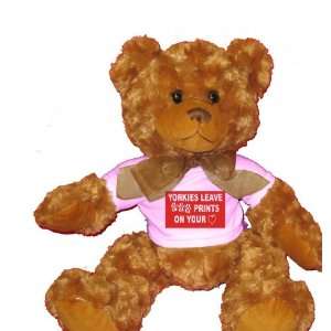  YORKIES LEAVE PAW PRINTS ON YOUR HEART Plush Teddy Bear 