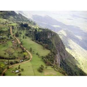 Escarpment with Tea Cultivation Looking E into the Rift Valley, Kenya 