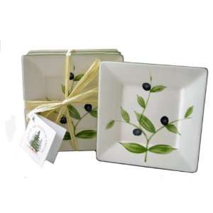 Olive Tapas and Tidbit Plates, Set of Four  Grocery 