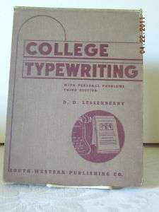 COLLEGE TYPEWRITING with personal problems Lessenberry  