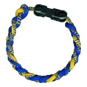  Titanium Ionic Braided Wristband   Royal Blue/Gold: Sports 