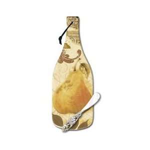 Counter Art Tuscan Visit Pear Wine Bottle Cheese Server:  