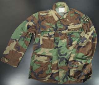   Regular Camo Hunting Jacket Woodland BDU Patches US Army Uniform