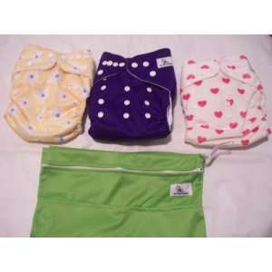   Cloth Baby Cloth Diaper Starter Kit (3 Assorted Girl Color Diapers