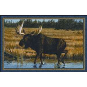  Wildlife Area Rug Moose In The Water ( x 8 ft,Moose In The 