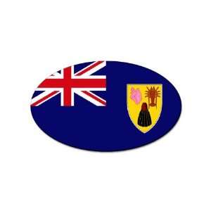  Turks and Caicos Islands Flag oval sticker Everything 