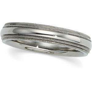  Comfort Fit Double Milgrain Band (8.00 mm) in Titanium 