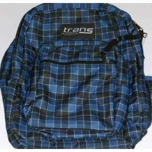   Blue Plaid Backpack Sport School Travel Pack