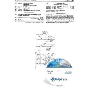   NEW Patent CD for POWER INTERRUPTION CONTROL SYSTEM 