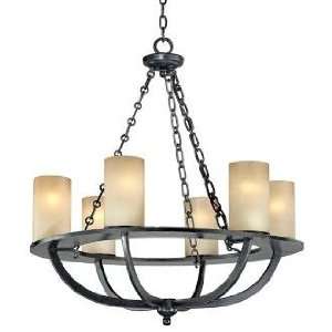  Indian Scavo Glass 26 Wide Bronze Finish Chandelier: Home 