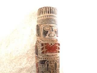   handmade vintage clay Aztec/Toltec Tula giant figurine  