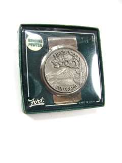 1⅝ Inch Pewter PIKES PEAK Money Clip  New in Case  