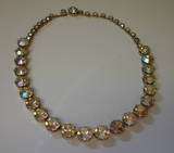 Vintage WEISS Aurora Borealis Crystal Jewel Necklace  