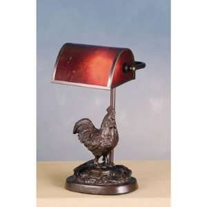  MY 82301   Meyda Tiffany 11in H Rooster Mica Bankers Lamp 