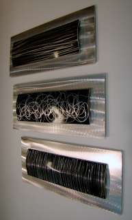   Abstract Metal Wall Art Office Decor Sculpture Silver/BlackTrifecta