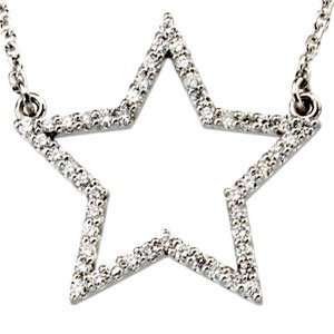  14 Karat White Gold 1/4 ct tw Diamond Star Necklace 