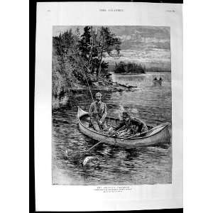  1892 Salmon Fishing Nipissing Country Ontario Canada